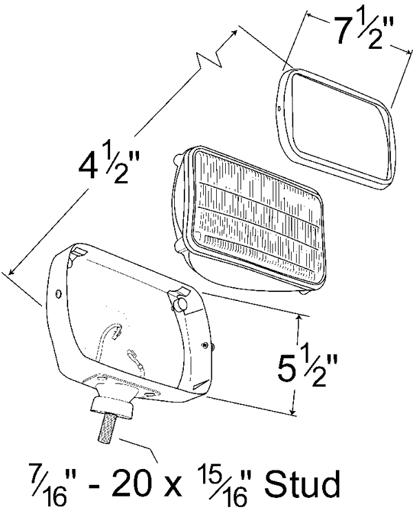 Grote Industries - 07401 – Per-Lux® 700 Series, Incandescent, Rigid Mount, Fog, Single