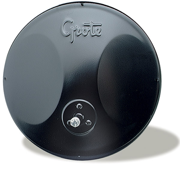 Grote Industries - 12172 – 8″ Round Convex Mirror With Offset Ball-Stud, Powder Coat, Black