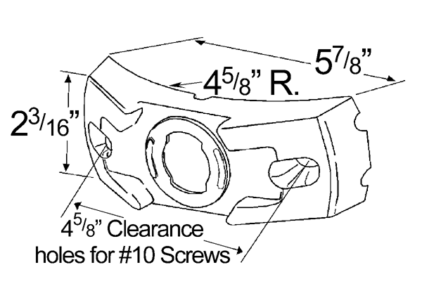 Grote Industries - 43760 – 4 5/8″ Corner Radius Bracket For 2″ & 2 1/2″ Round Lights, Gray
