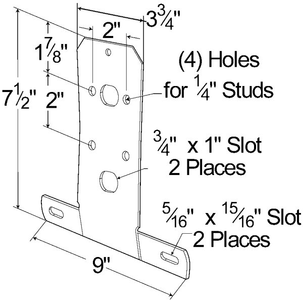Grote Industries - 43842 – Universal License Plate Bracket, Black Enamel