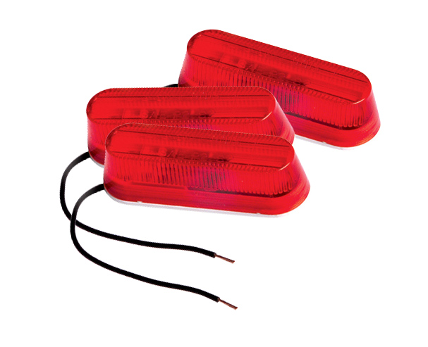 Grote Industries - 45252-3 – Thin-Line Single-Bulb Clearance Marker Light, Red, Bulk Pack