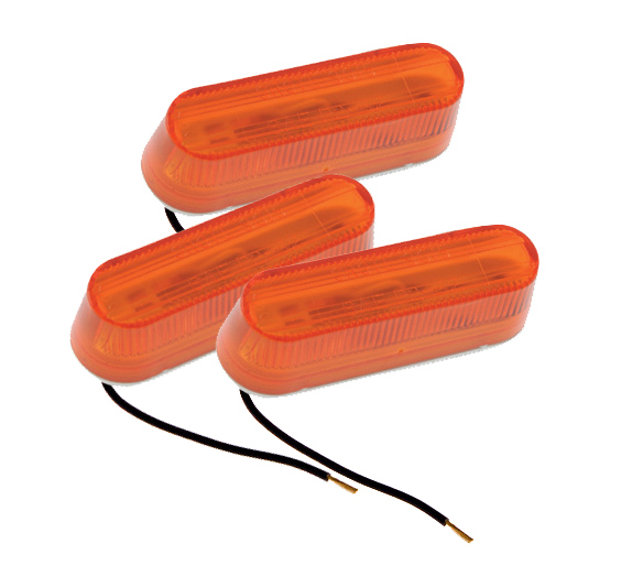 Grote Industries - 45253-3 – Thin-Line Single-Bulb Clearance Marker Light, Yellow, Bulk Pack