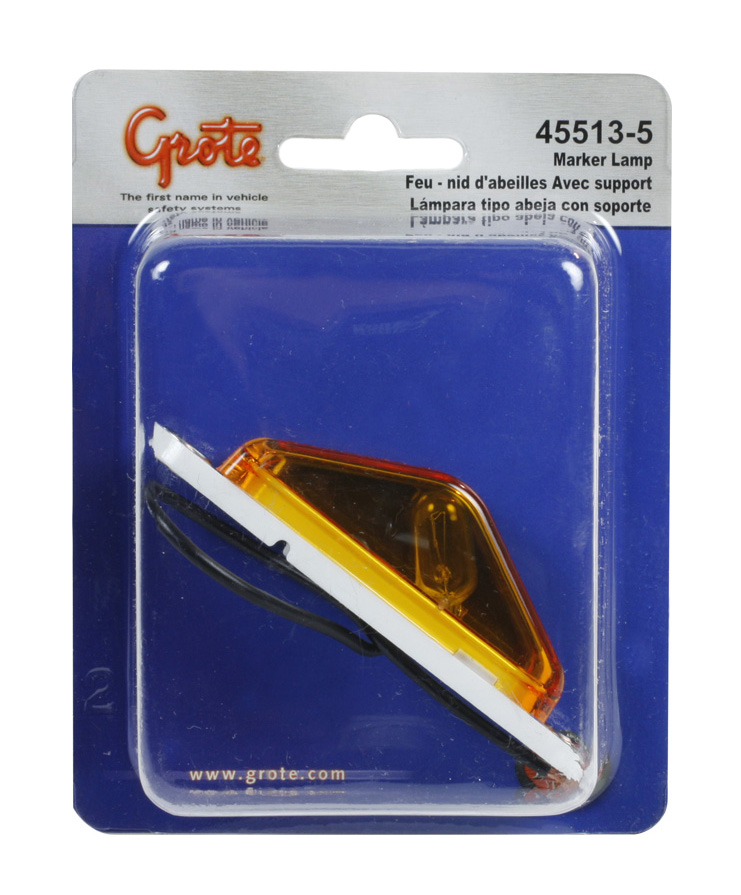 Grote Industries - 45513-5 – Clearance / Marker Lamp with Peak Lens, Yellow, Retail Pack