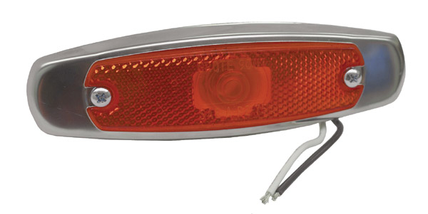 Grote Industries - 45662 – Low-Profile Clearance Marker Light, Built-in Reflector, w/ Bezel, Red