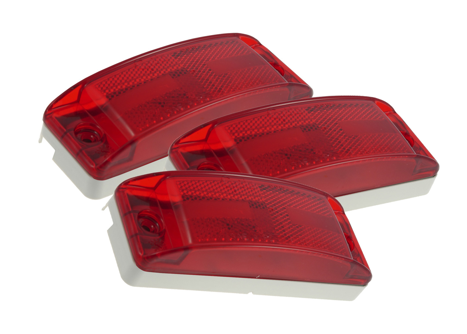 Grote Industries - 46862-3 – Field Resalable Lens Turtleback® II Clearance Marker Light, Built-In Reflector, Red, Bulk Pack