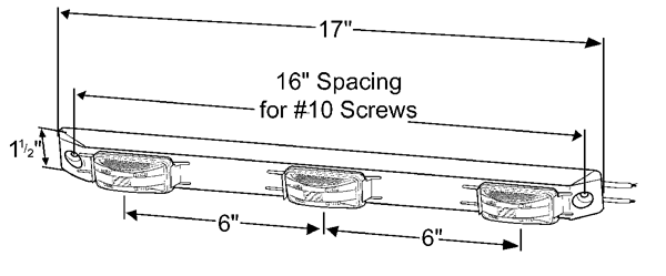 Grote Industries - 49172-3 – Bar Light, US15 Plastic Series, Red, Bulk Pack