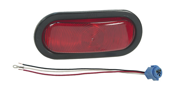 Grote Industries - 52582 – Oval Torsion Mount® III Stop/Tail/Turn Lamp, Red, Male-Pin (52562 + 92420 + 67002)