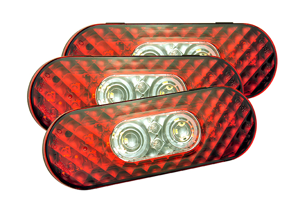 Grote Industries - 54682-3 – 6″ Oval LED Stop/Tail/Turn with Integrated Back-Up Lights, Female Pin Termination, Bulk Pack