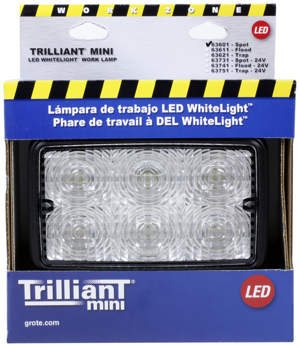 Grote Industries - 63601-5 – Trilliant® Mini LED WhiteLight™ Work Light, Spot, 700 Lumens, Clear, Retail Pack