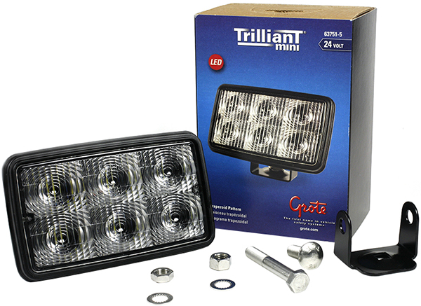 Grote Industries - 63751-5 – Trilliant® Mini LED Work Light, Trapezoid, 24V, 700 Lumens, Clear, Retail Pack