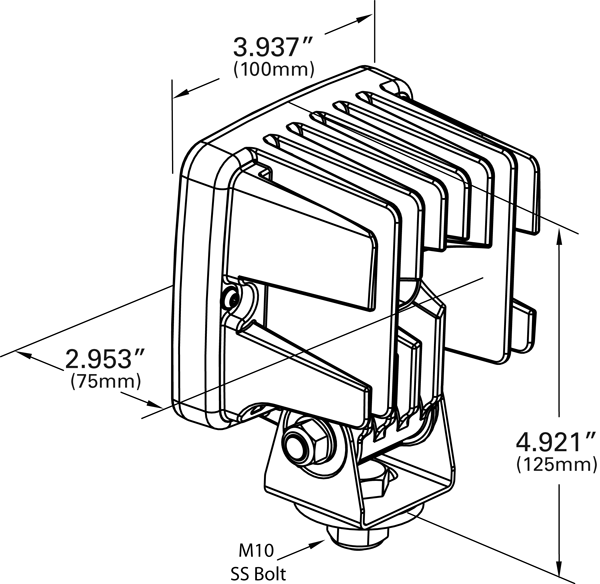 Grote Industries - 63F61 – Trilliant® Cube LED Work Light, 3000 Lumen, Flood