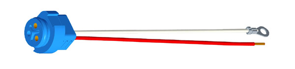 Grote Industries - 67013 – Stop Tail Turn Two-Wire Plug-In Pigtail For Male Pin Lights, 11″ Long, Chassis Ground, Blunt Cut Wire