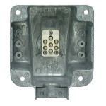Ultra-Pin Receptacle Four-Hole Mount Nose Box, Solid Pin