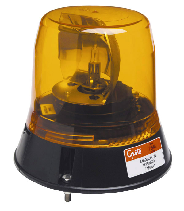 Grote Industries - 76443 – Low-Profile Belt Drive Revolving Beacon, Yellow