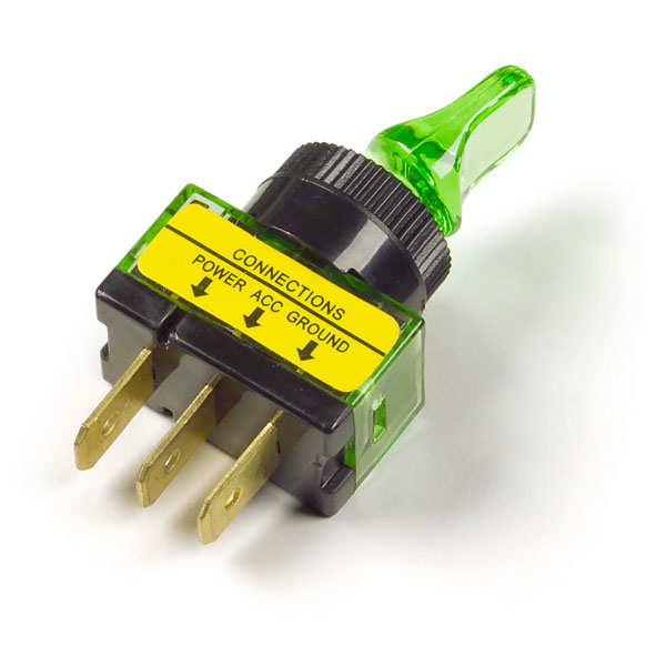 Grote Industries - 82-1911 – Toggle Switch – Illuminated – Duckbill, Green