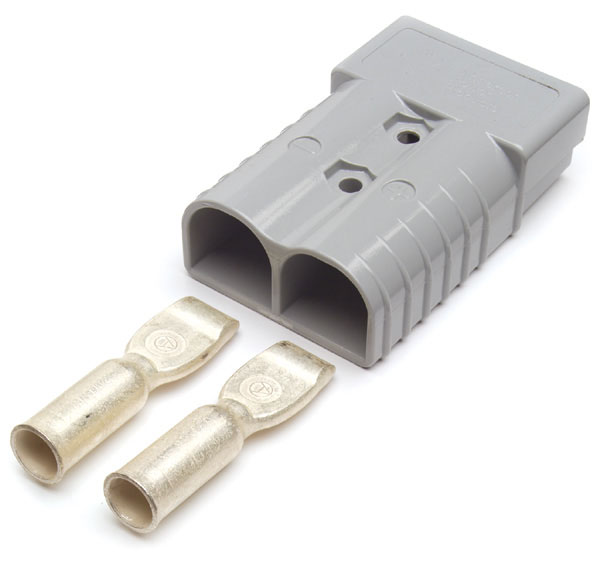 849633 PlugIn Style Battery Cable Connector, 2 Gauge, Gray