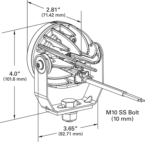 Grote Industries - 64e11 – Trilliant® 26 LED Work Light, Pinch Mount, 1800 Lumens, Near Flood