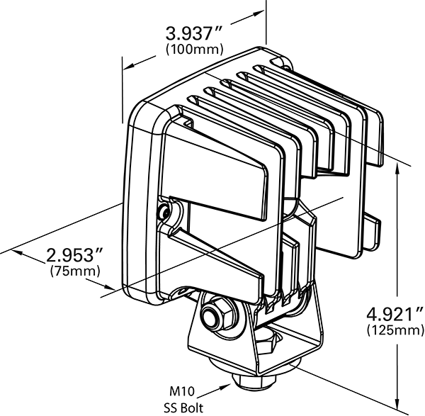 Grote Industries - 63L51 – Trilliant® Cube 2.0 LED Work Light, 2800 Lumens, Deutsch, Flood