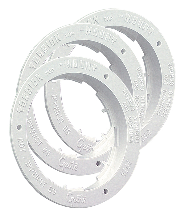 Grote Industries - 92510-3 – Theft-Resistant Flange For 4″ Round Lights, White, Bulk Pack