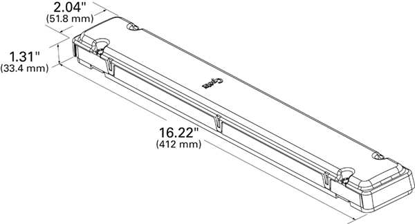 Grote product drawing - fontaine revolution led light system high mount stop turn clearance or id