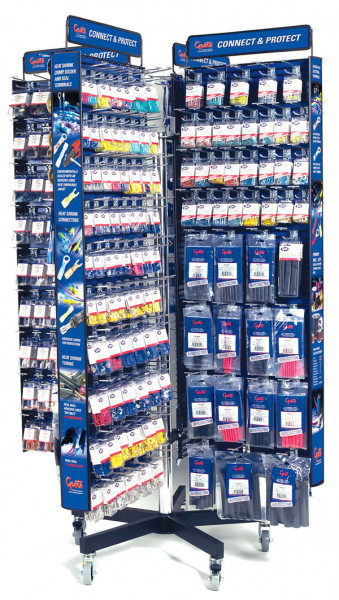 8 Sided Electrical Accessory Display, 72" Tall x 48" Wide