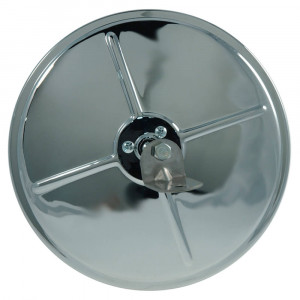 Espejo convexo circular con varilla roscada con punta esférica de montaje central, 8", cromo