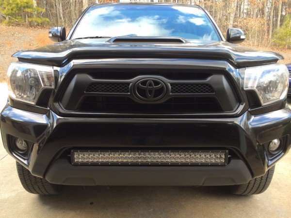 30 inch LED light bar on front of truck