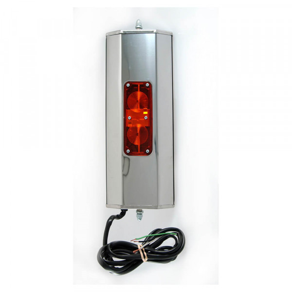 West Coast Mirror with Clearance Light, 6" x 16" Heated Mirror, Stainless Steel