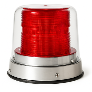 200AH8L-R - Red, 10-30V DC, Permanent Mount, 1” Pipe Mount With Plastic Base Insert