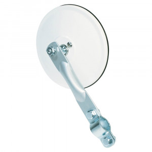 5" Round Clamp-On Spot Mirror, w/ Arm Assembly, Powder Coated, White