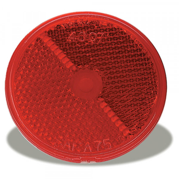 2 1/2" Round Stick-On Reflector, Red