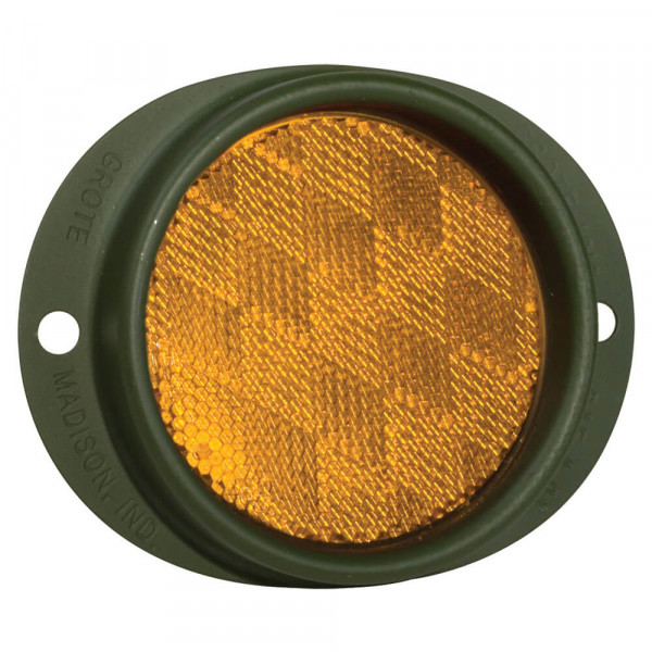 Steel Two-Hole Mounting Reflector, Amber