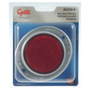Aluminum Two-Hole Mounting Reflector, Red, Retail Pack