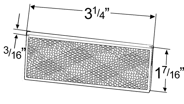 Grote product drawing - Stick-On Rectangular Reflector