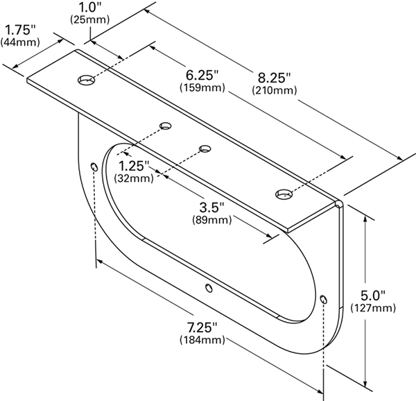 90º Angle Bracket Line Drawing