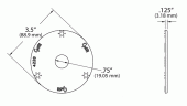 Grote product drawing - 3.5” round flange adapter bracket vignette