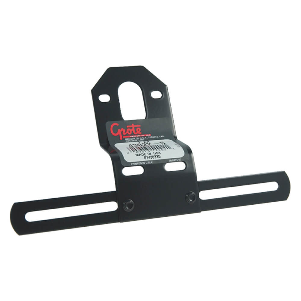 43022 Universal Steel Offset License Plate Bracket, Black