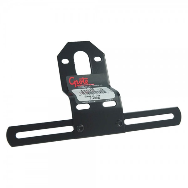 Universal Steel Offset License Plate Bracket, Black, Retail Pack