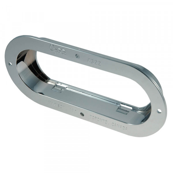 Theft-Resistant Mounting Flange For 6" Oval Lights, Chrome Plated