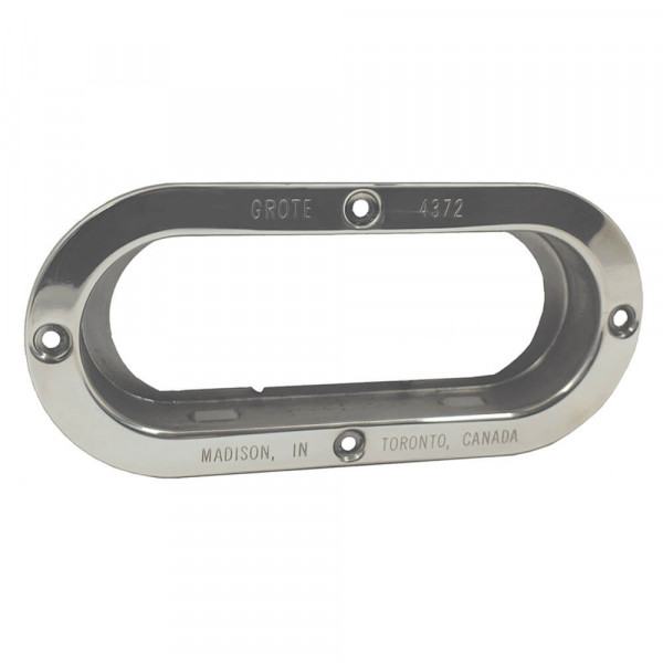 Grote 42153 Chrome Surface-Mount Snap-In Flange For 6" Oval Lights 