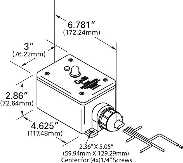 Automatic Electronic Dome Light Switch with Timer Drawing