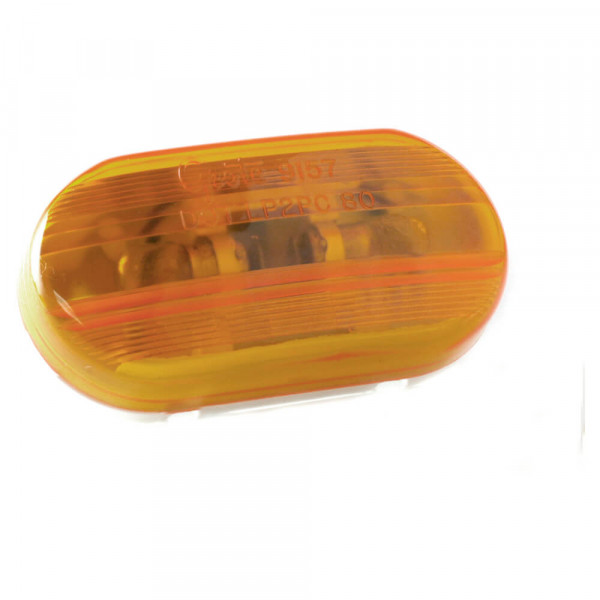two bulb oval pigtail type clearance marker light yellow optic