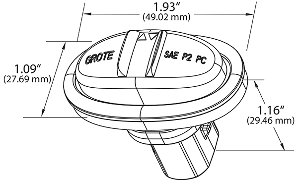 Drawing of MicroNova® LED Clearance Marker Light