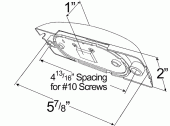 Grote product drawing - Two-Bulb Turtleback® No-Slice Clearance Marker Light, Optische Linse Miniaturbild