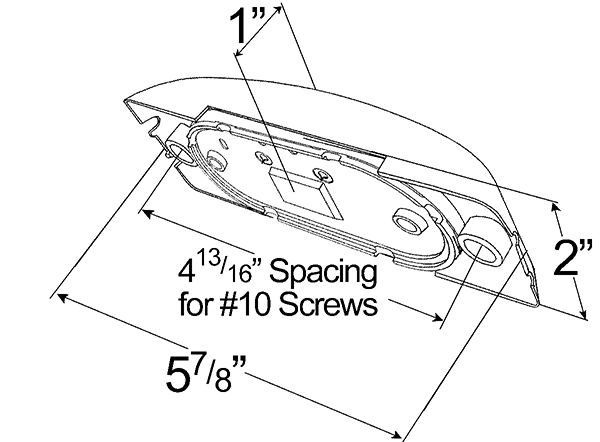 Grote product drawing - Two-Bulb Turtleback® No-Slice Clearance Marker Light, Optic Lens