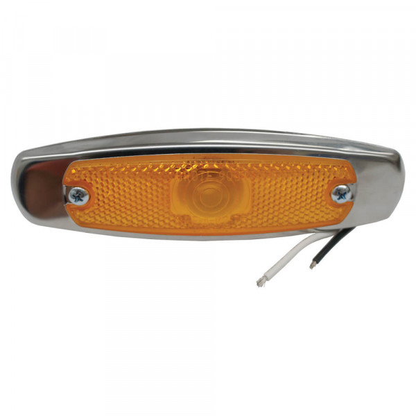 low profile clearance marker light reflector bezel amber