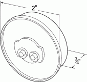 Grote product drawing - red 2" round clearance marker light Miniaturbild