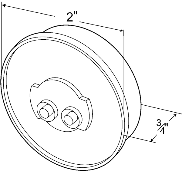 Grote product drawing - red 2" round clearance marker light