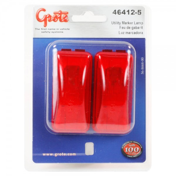Grote 46412-5 Red 3 Clearance Marker Light Pair Pack 