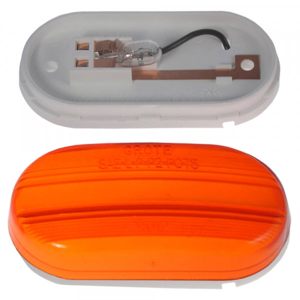 single bulb oval clearance marker light optic yellow